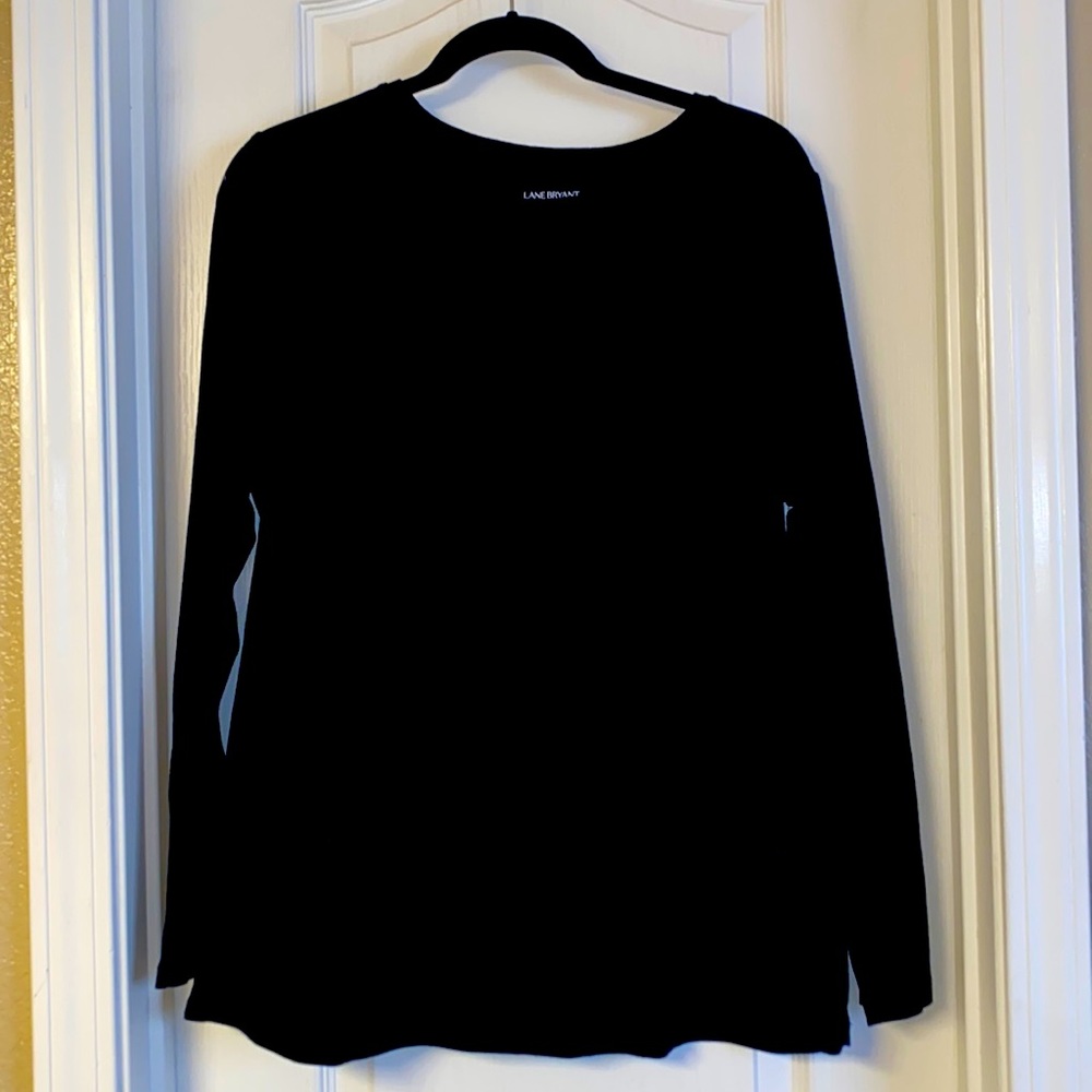 Lane Bryant 14/16 long-sleeve t-shirt, crew neck / BLACK
